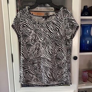 Notations Black and White Short Sleeve Zebra Tee